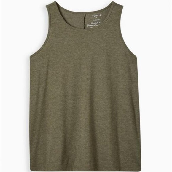Torrid Tops - Torrid Size 3 Olive Green Crew Neck Tank